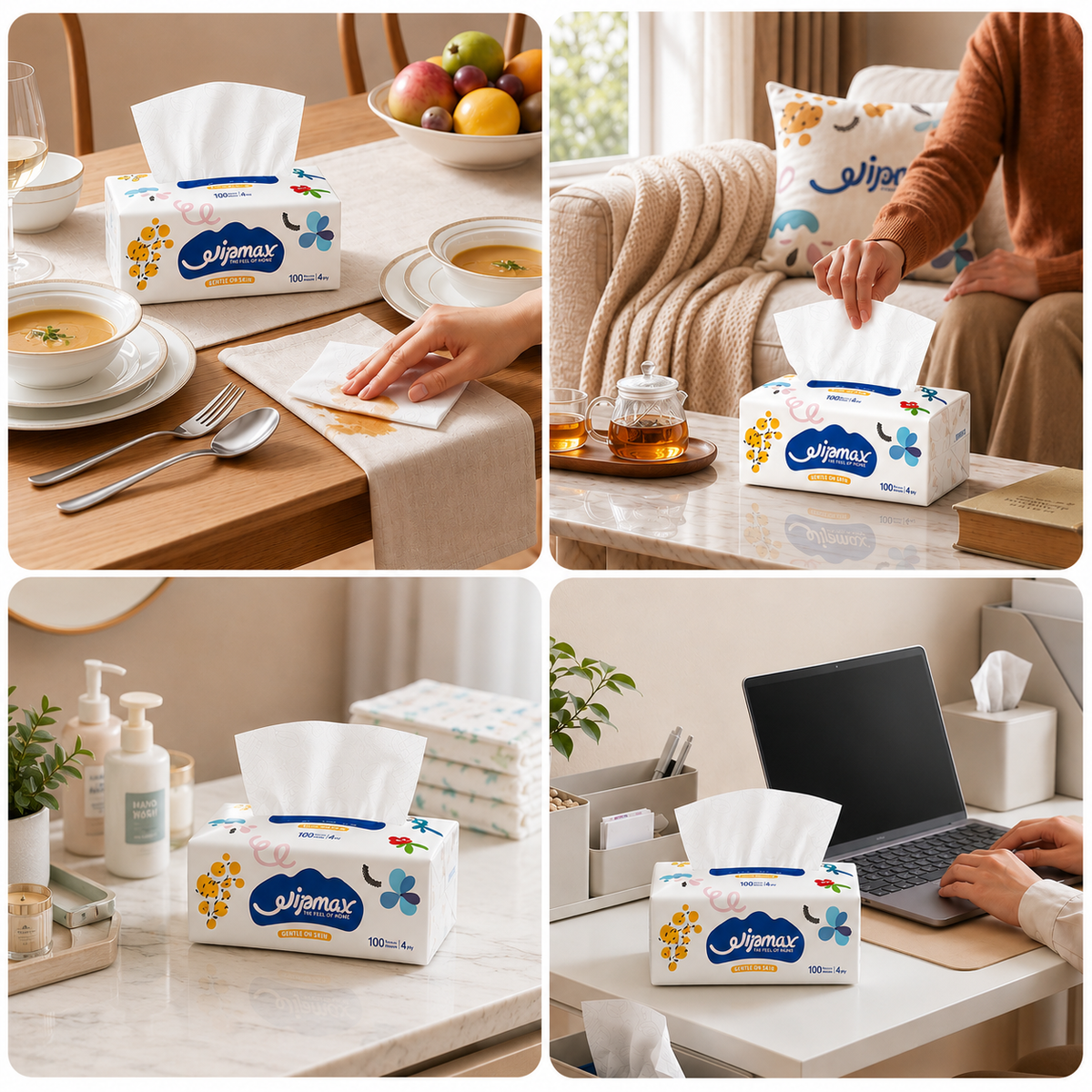 Wipmax facial tissues for home and office use