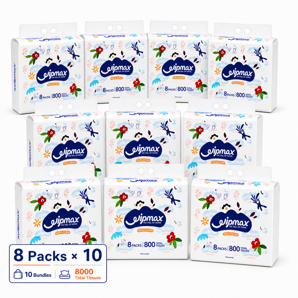 Wipmax 4-ply facial tissues 80 pack with 8000 tissues
