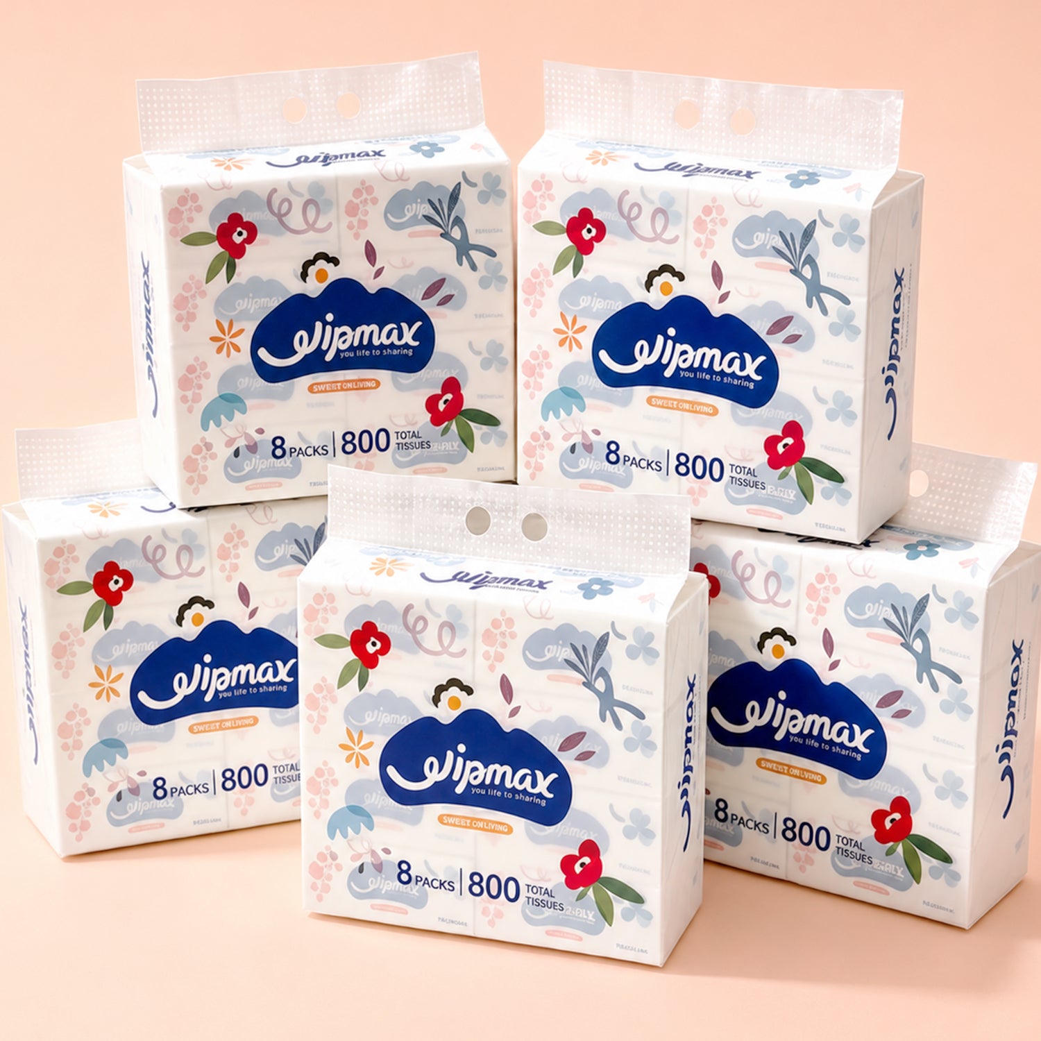 Wipmax 4-PLY Thick Facial Tissue Paper, Extra Strength, Gentle For Skin, Dry And Wet Use, Suitable For Sensitive Skin, Water Absorption